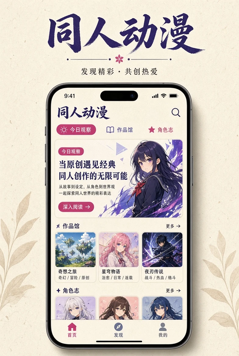 同人动漫APP栏目配图